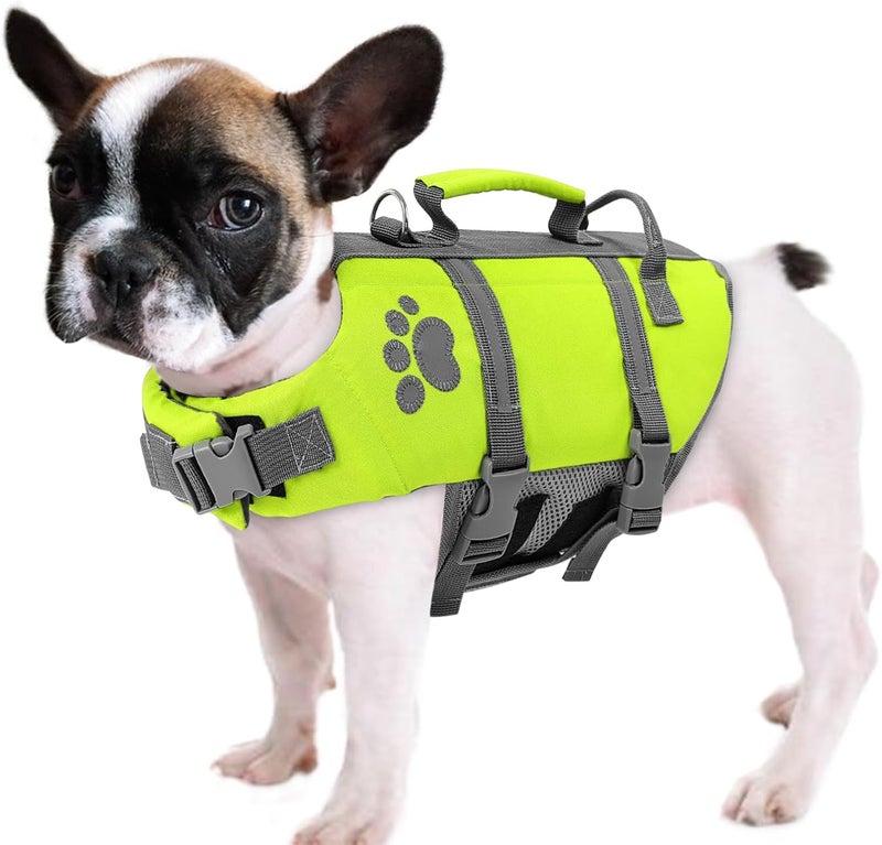 Queenmore XS Dog Life Jacket, Puppy Life Jackets for Small Dogs, Small Doggie Life Vest for Swimming, Lightweight Extra Small Dog Swim Vest with Handle, Puppy Life Vest for Boating, Cat Lifevest - Image 1
